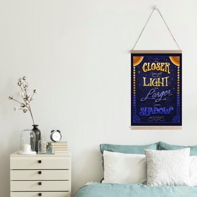 Light & Shadow Inspirational Quote Hanging Tapestry (Creator Uploaded)