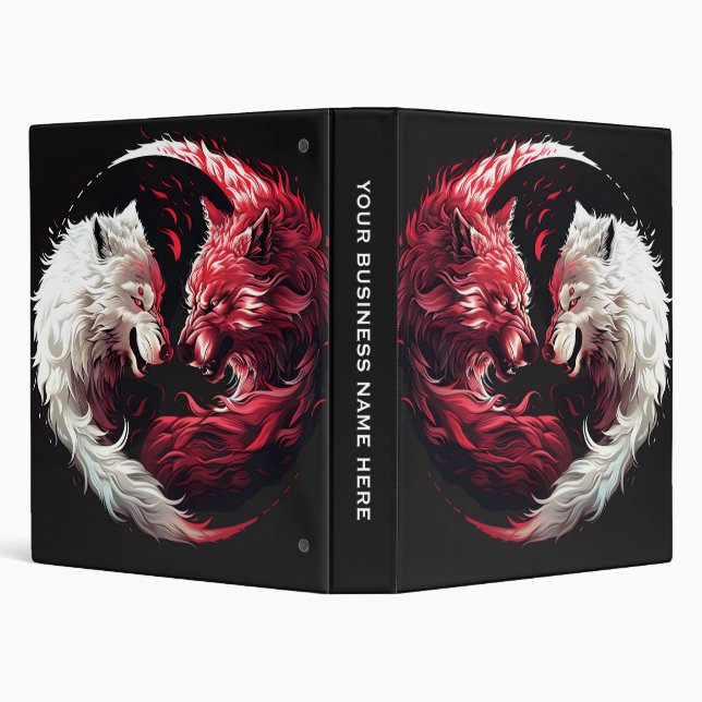 Light Shadow Wolf Spirit Animal Fantasy Binder (Background)