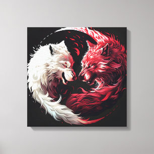 Light Shadow Wolf Spirit Animal Fantasy Canvas Print