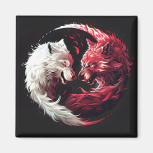 Light Shadow Wolf Spirit Animal Fantasy Magnet