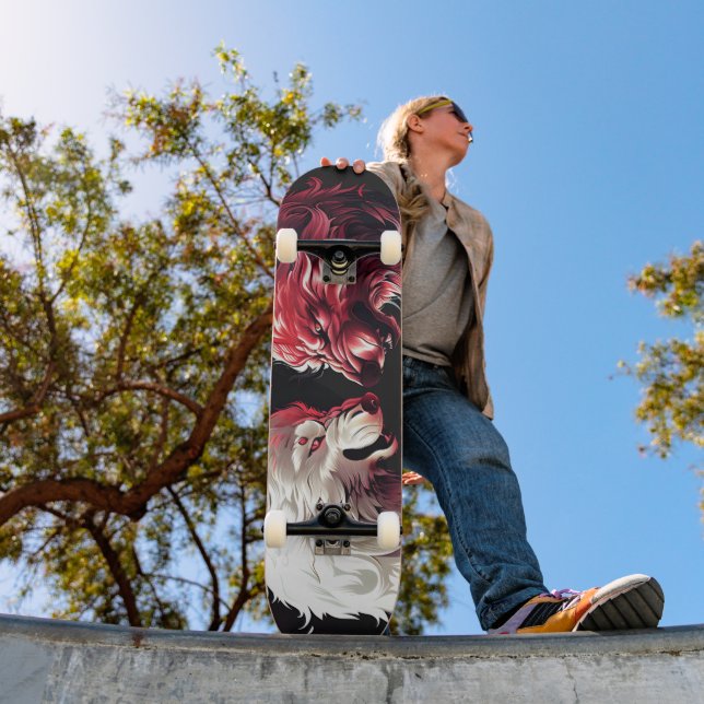 Light Shadow Wolf Spirit Animal Fantasy Skateboard (Outdoor 1)