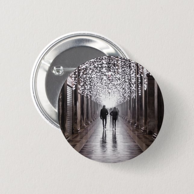 Light, shadows and symmetry - sepia 2 inch round button (Front & Back)