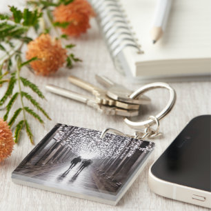 Light, shadows and symmetry - sepia keychain