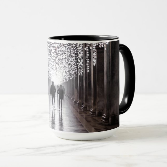 Light, shadows and symmetry - sepia mug (Front Right)