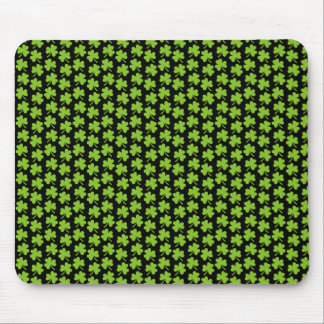Light Shamrocks Black Mouse Pad