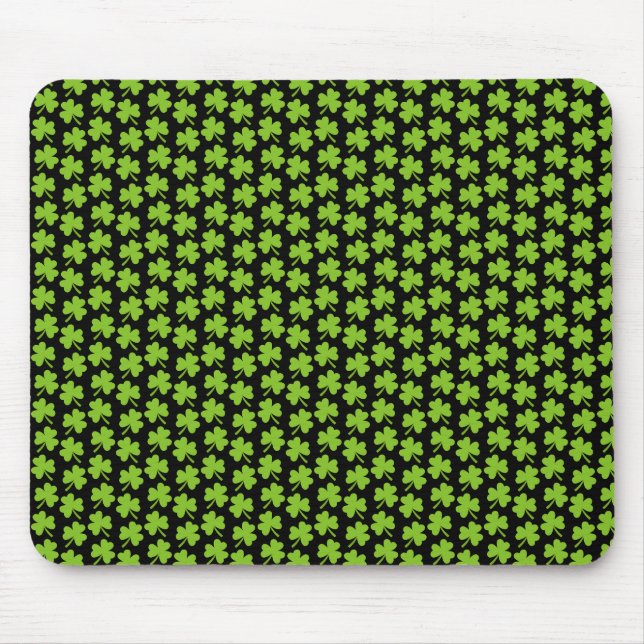 Light Shamrocks Black Mouse Pad (Front)