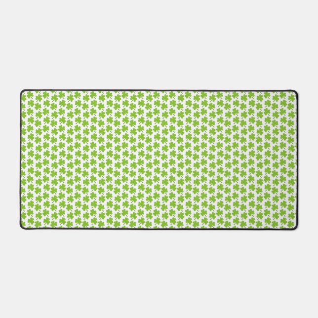 Light Shamrocks White Desk Mat (Front)
