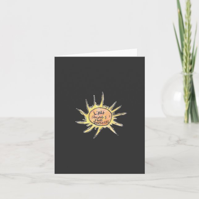 Light Shines Through Darkness  Thank You Card (Front)