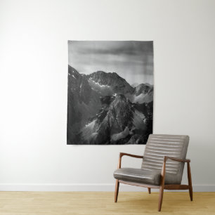Light shining on majestic mountains tapestry