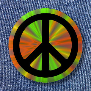 Light Show with Peace Sign 2 Inch Round Button