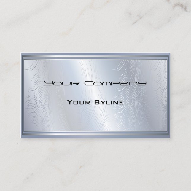 Light Silver Abstract Textured  Business Card (Front)