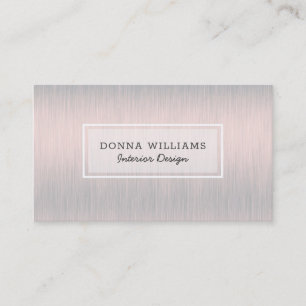 Light silver-grey metallic brushed aluminum look business card