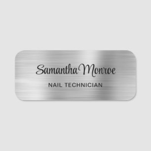Light Silver Ombre Foil Name Tag