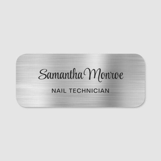 Light Silver Ombre Foil Name Tag (Front)