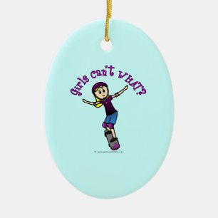 Light Skater with Helmet Ceramic Ornament