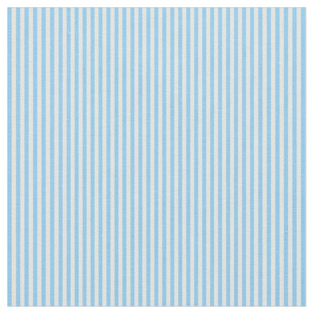 Light Sky Blue and Beige Coloured Lines Pattern Fabric (Close Up)