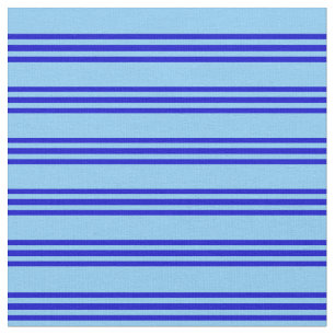 Light Sky Blue and Blue Coloured Pattern Fabric
