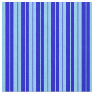 Light Sky Blue and Blue Pattern of Stripes Fabric