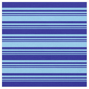 Light Sky Blue and Dark Blue Coloured Stripes Fabric