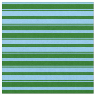 Light Sky Blue and Dark Green Lined Pattern Fabric
