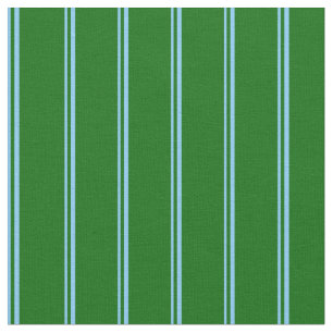 Light Sky Blue and Dark Green Lines Pattern Fabric