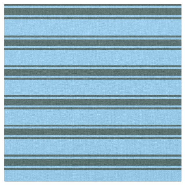 Light Sky Blue and Dark Slate Grey Lines Fabric (Close Up)