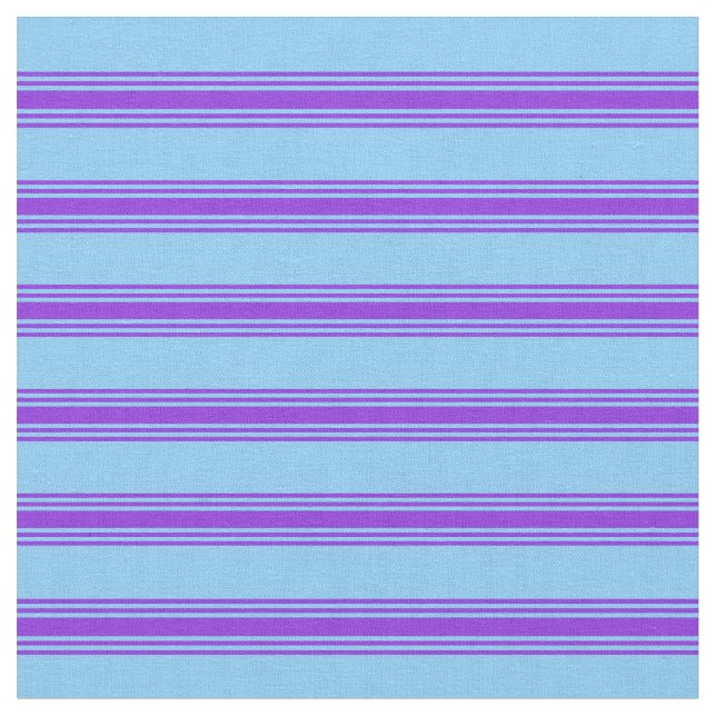Light Sky Blue and Purple Pattern Fabric (Close Up)