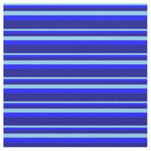Light Sky Blue, Blue, and Dark Blue Coloured Lines Fabric