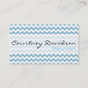Light Sky Blue Chevron Business Cards