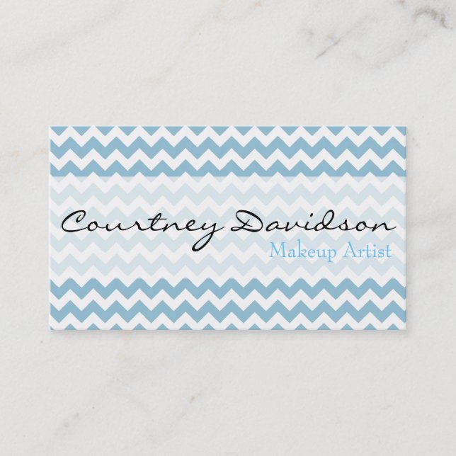 Light Sky Blue Chevron Business Cards (Front)