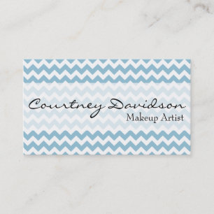 Light Sky Blue Chevron Custom Business Cards