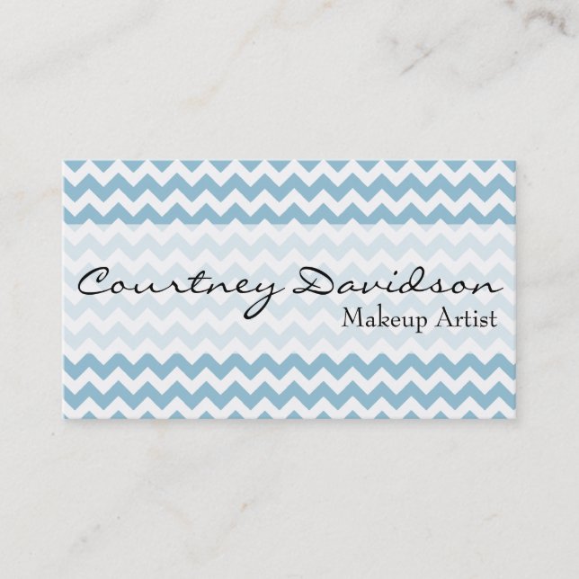 Light Sky Blue Chevron Custom Business Cards (Front)