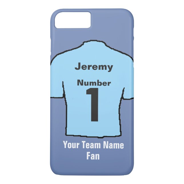 Light Sky Blue Football Shirt Choose name and team Case-Mate iPhone Case (Back)