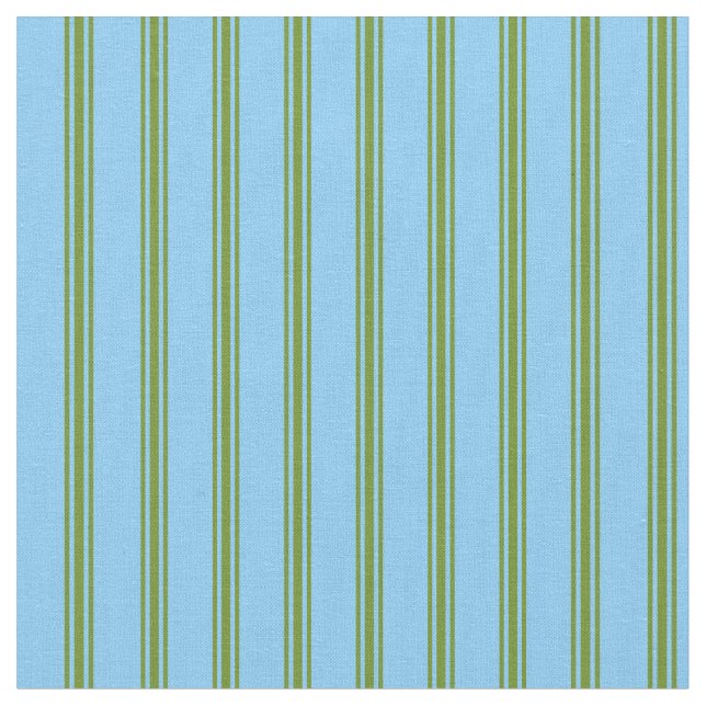 Light Sky Blue & Green Coloured Pattern Fabric (Close Up)