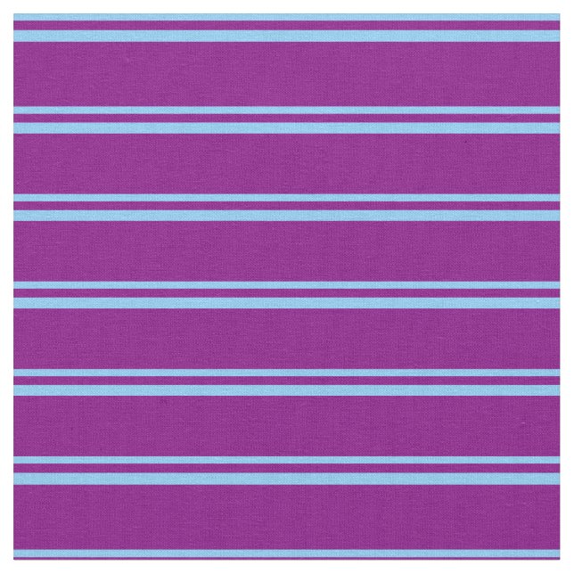 Light Sky Blue & Purple Coloured Pattern Fabric (Close Up)