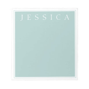 Light Slate Blue Grey   Your Name Notepad