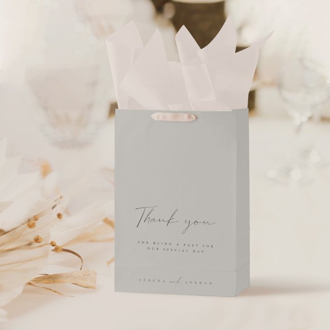 Light Slate Blue Wedding Guest Thank You  Medium Gift Bag (Creator Uploaded)