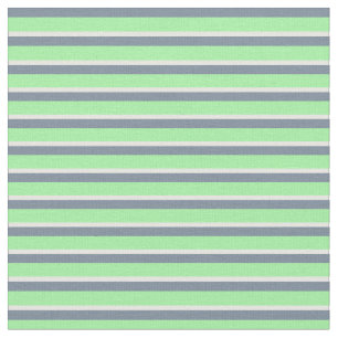 Light Slate Gray, Green & White Colored Lines Fabric
