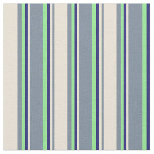 Light Slate Grey, Bisque, Midnight Blue & Green Fabric