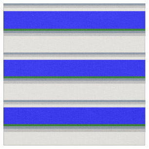 Light Slate Grey, Grey, Light Cyan, Blue & Green Fabric