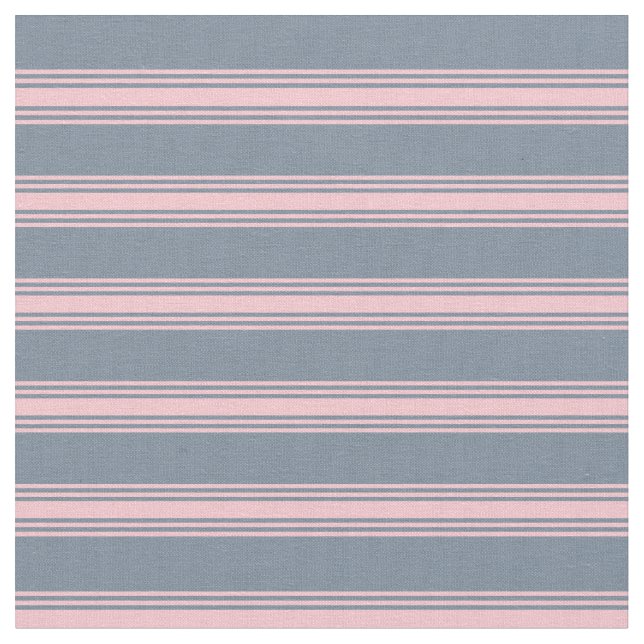 Light Slate Grey & Pink Coloured Stripes Fabric (Close Up)