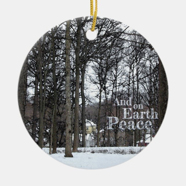Light Snow Ceramic Ornament (Front)