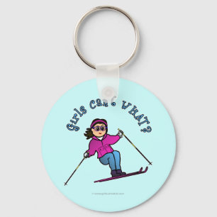Light Snow Skier Keychain