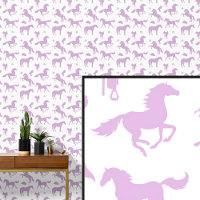 Light Soft Pink Mauve Horse Theme