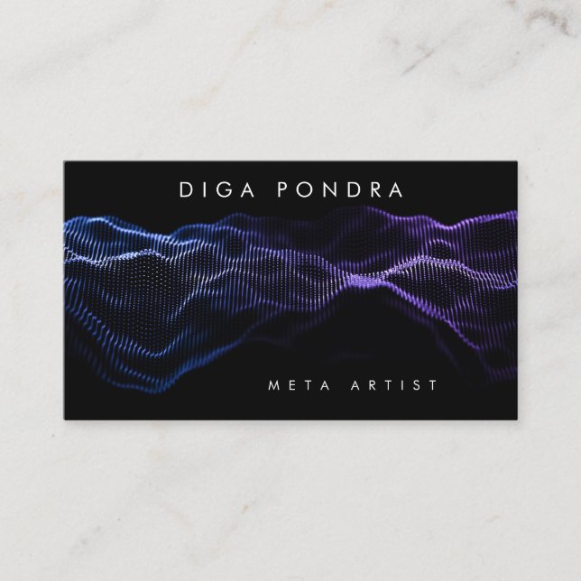Light Sound Energy Wave Modern Music Template Business Card (Front)
