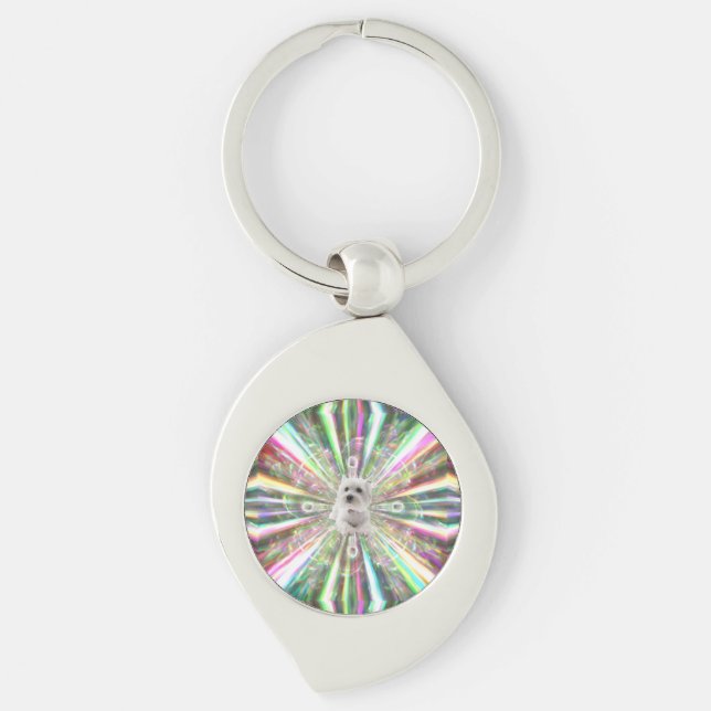 Light Speed Westie Terrier Dog Keychain (Front)
