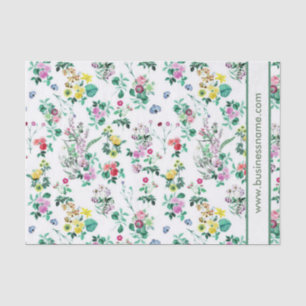 Light Spring Floral Pattern Custom Text Tissue Paper