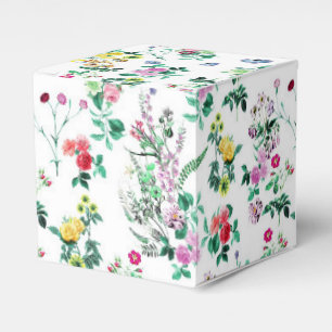 Light Spring Floral Pattern Favor Box