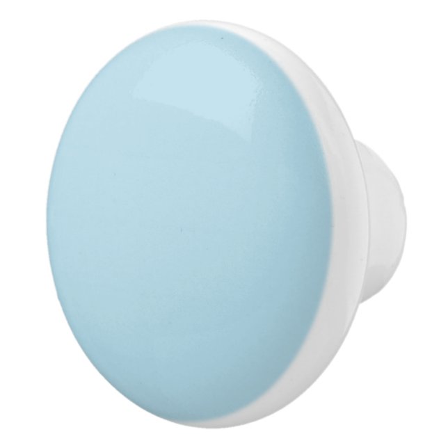 Light Spun Sugar Blue, Solid Colour Pastel Blue Ceramic Knob (Right)