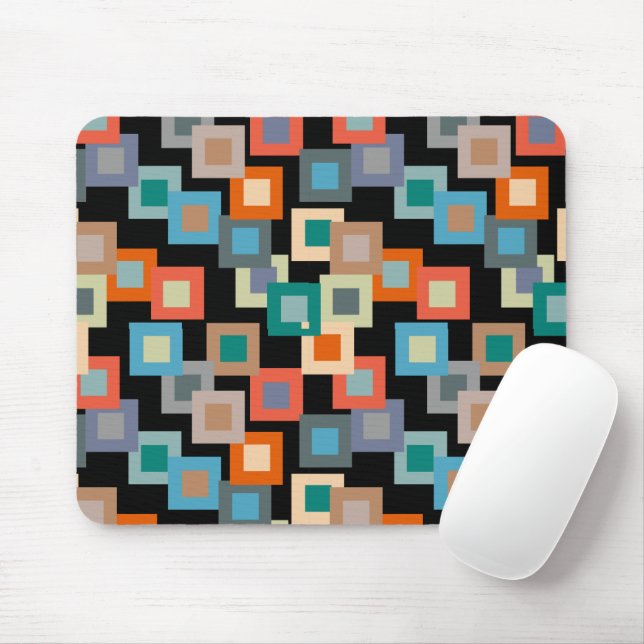Light Squares on Dark Mouse Pad (With Mouse)